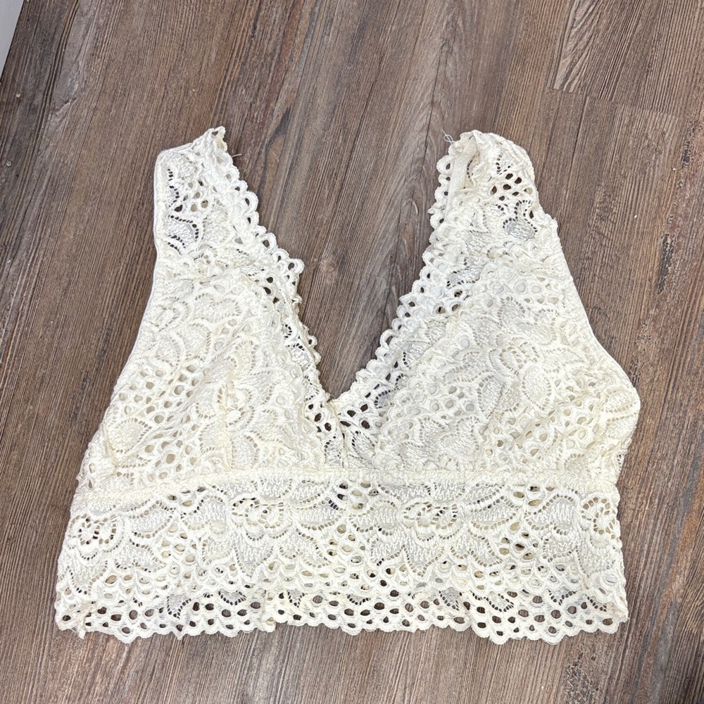 Poof! Cream Lace Bralette
